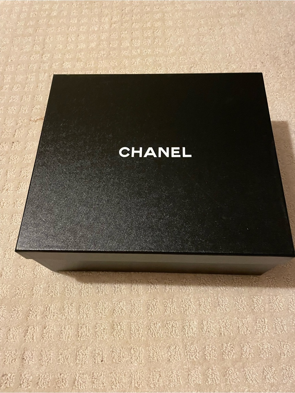 CHANEL large Black Box with White Label